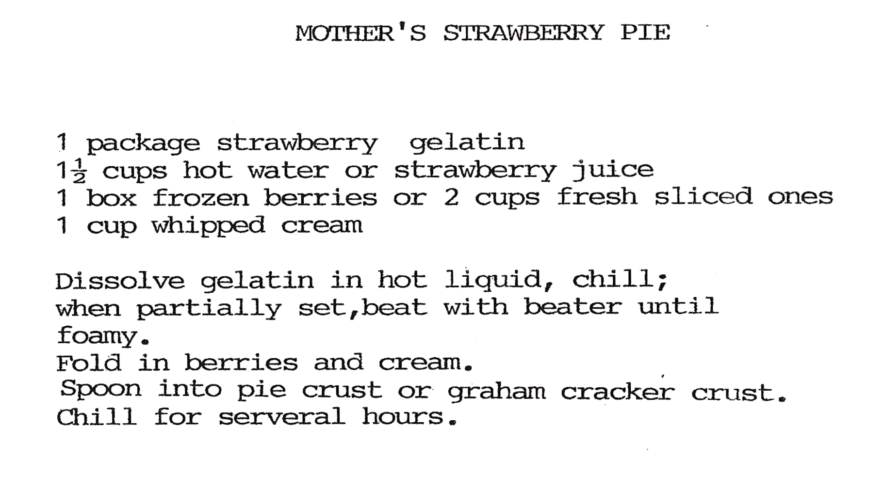 Mothers Strawberry pie Image